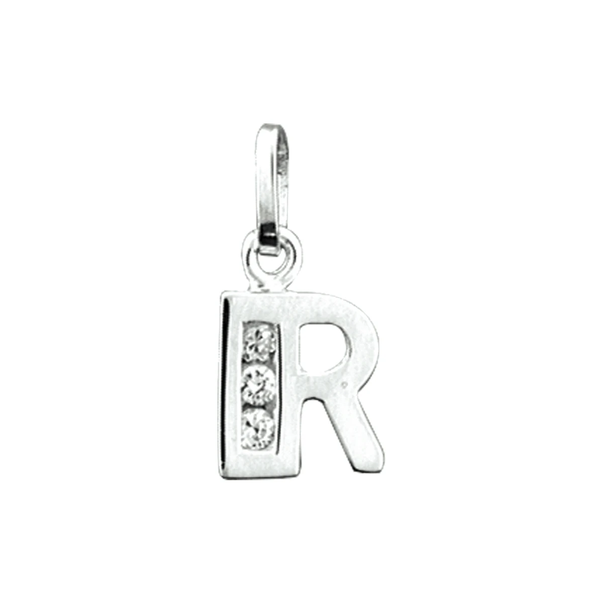 hanger letter r zirkonia zilver gerhodineerd