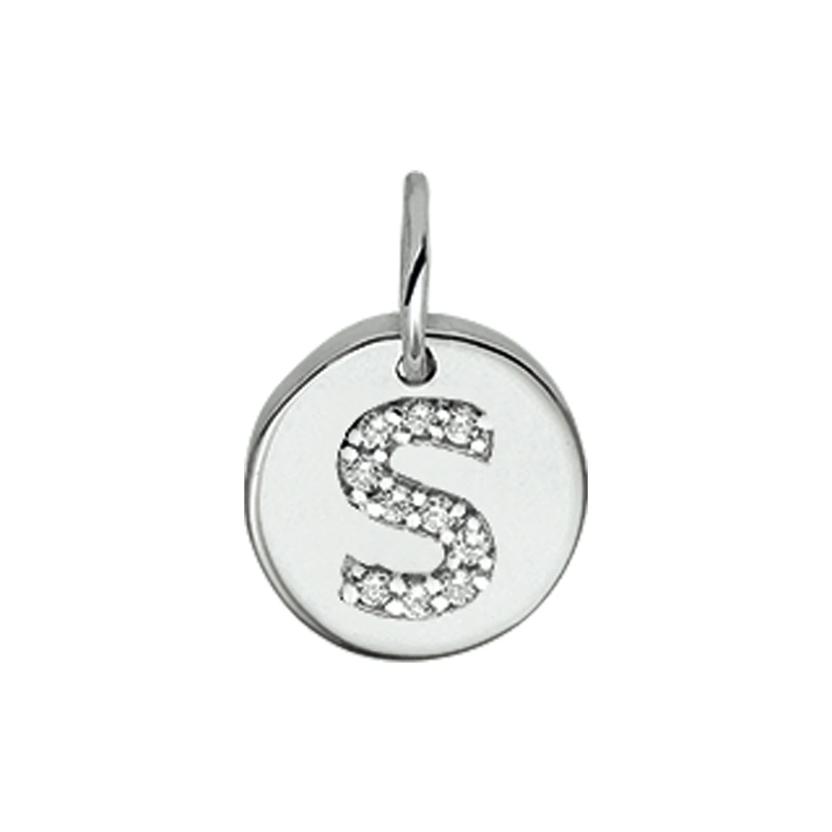 hanger letter s zirkonia zilver gerhodineerd
