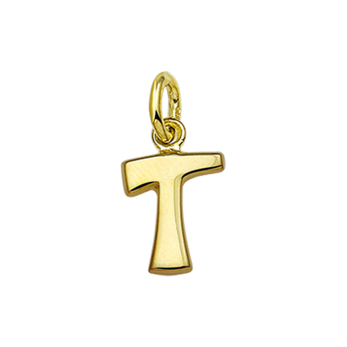 hanger letter t 14K geelgoud