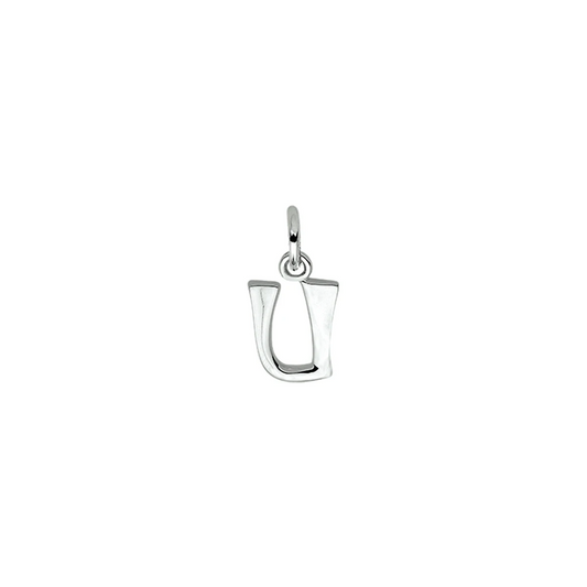 hanger letter u zilver gerhodineerd