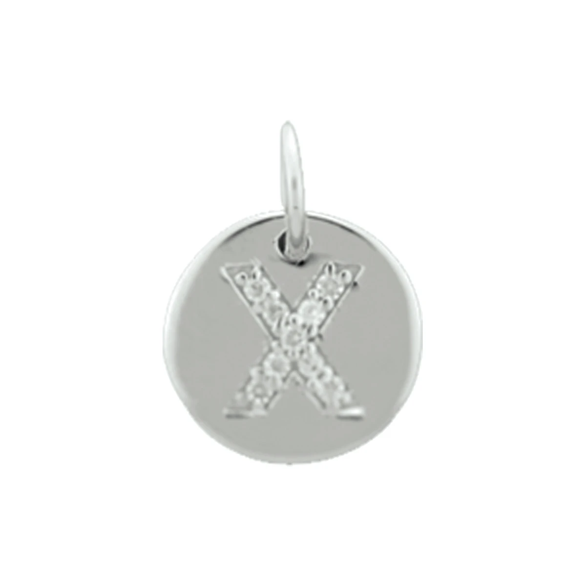 hanger letter x zirkonia zilver gerhodineerd
