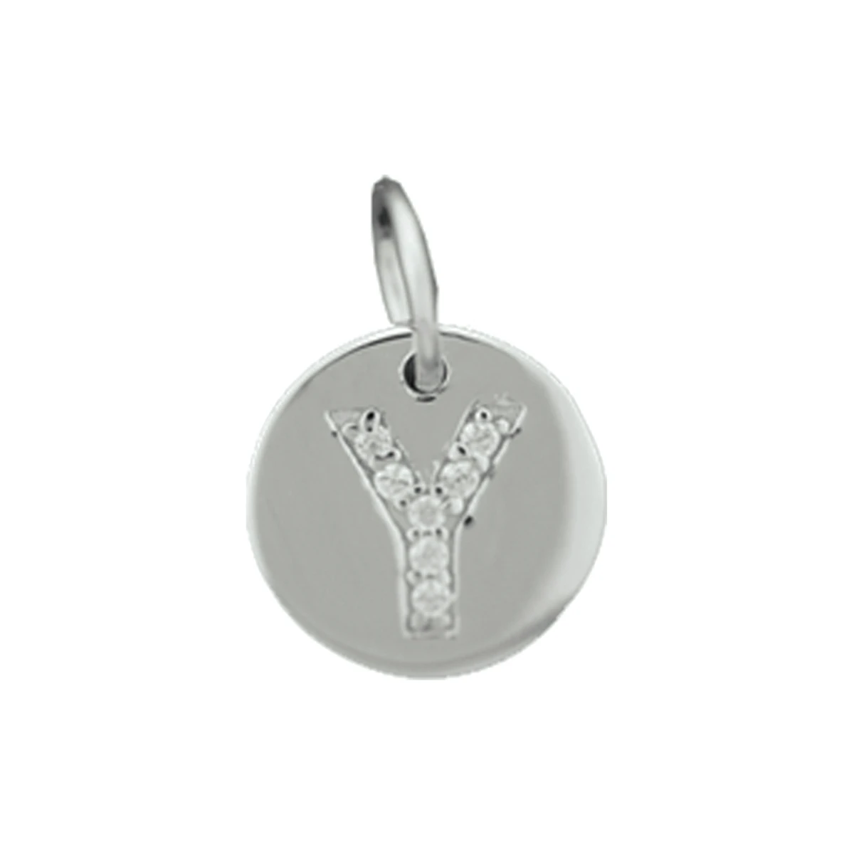 hanger letter y zirkonia zilver gerhodineerd