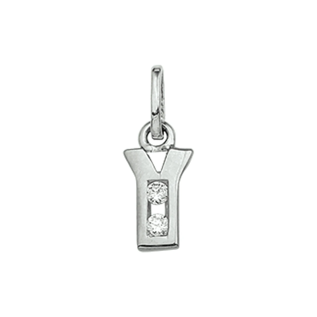 hanger letter y zirkonia zilver gerhodineerd