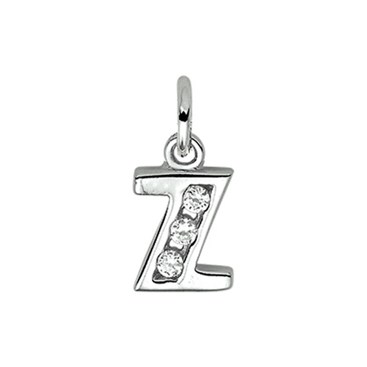 hanger letter z zirkonia zilver gerhodineerd