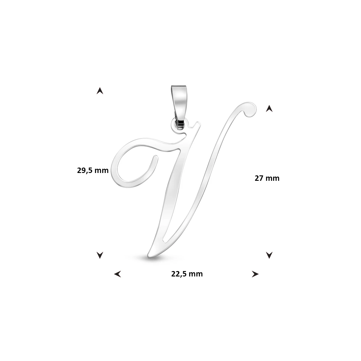 hanger letter zilver gerhodineerd
