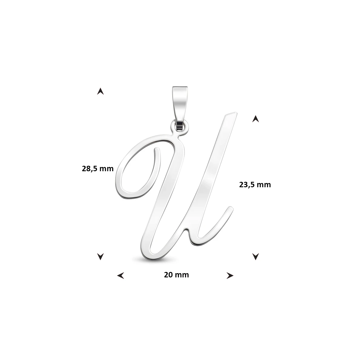 hanger letter zilver gerhodineerd