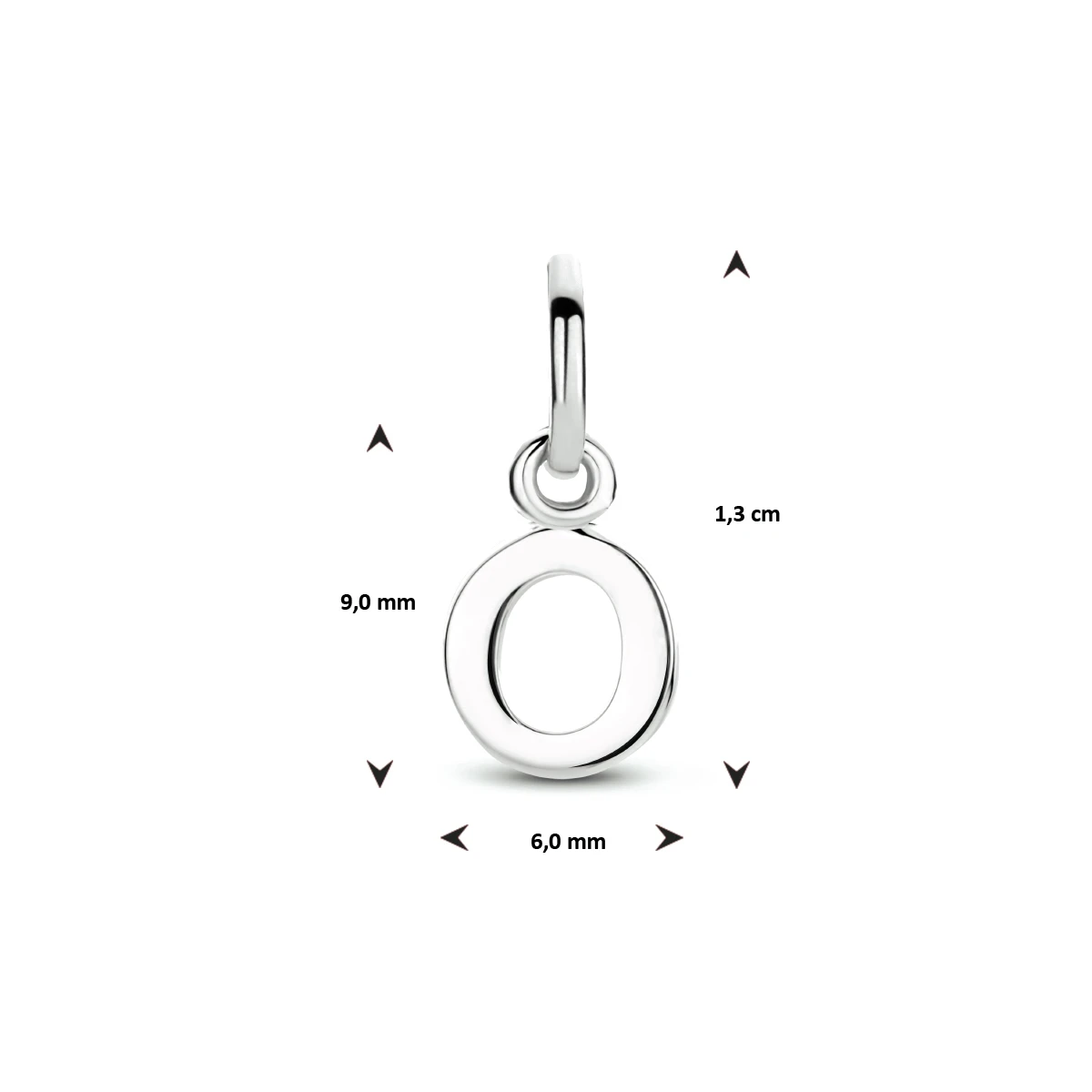 hanger letter zilver gerhodineerd