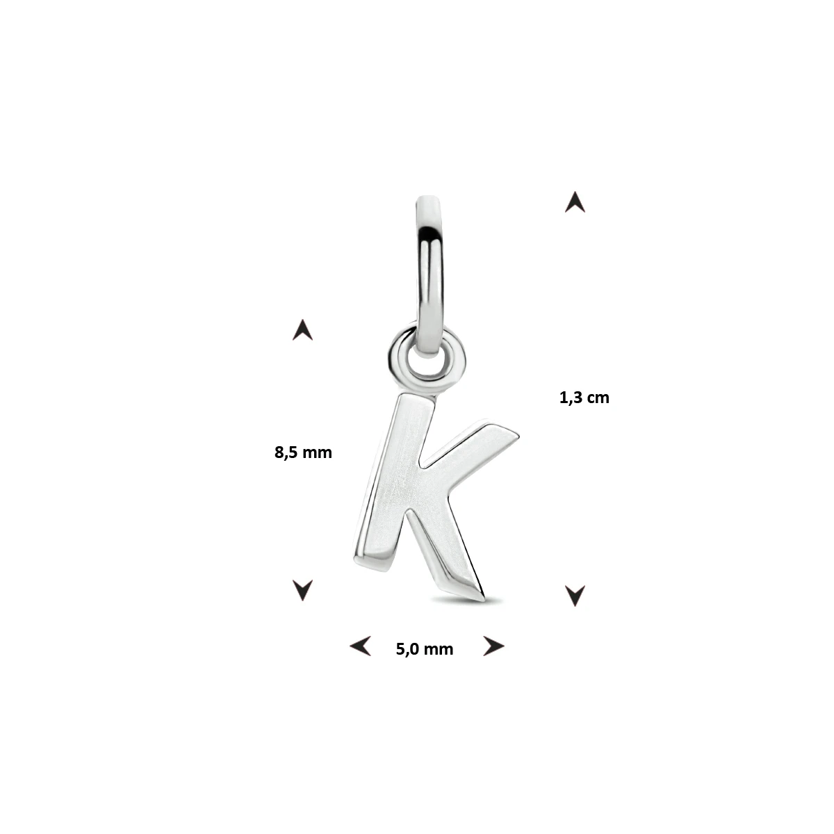 hanger letter zilver gerhodineerd