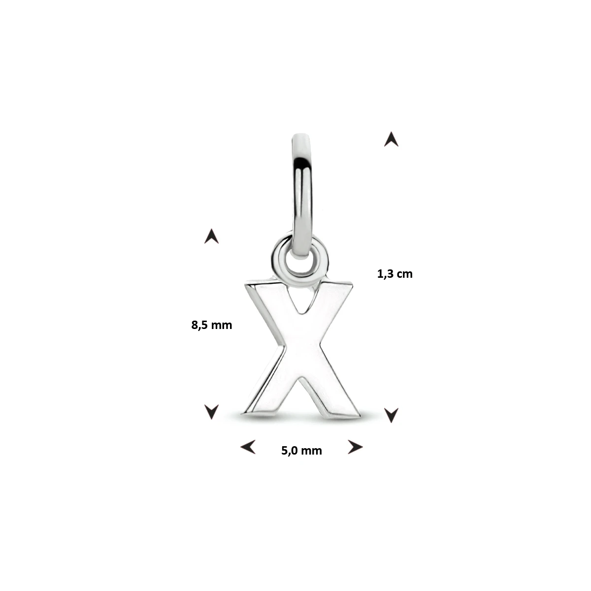 hanger letter zilver gerhodineerd
