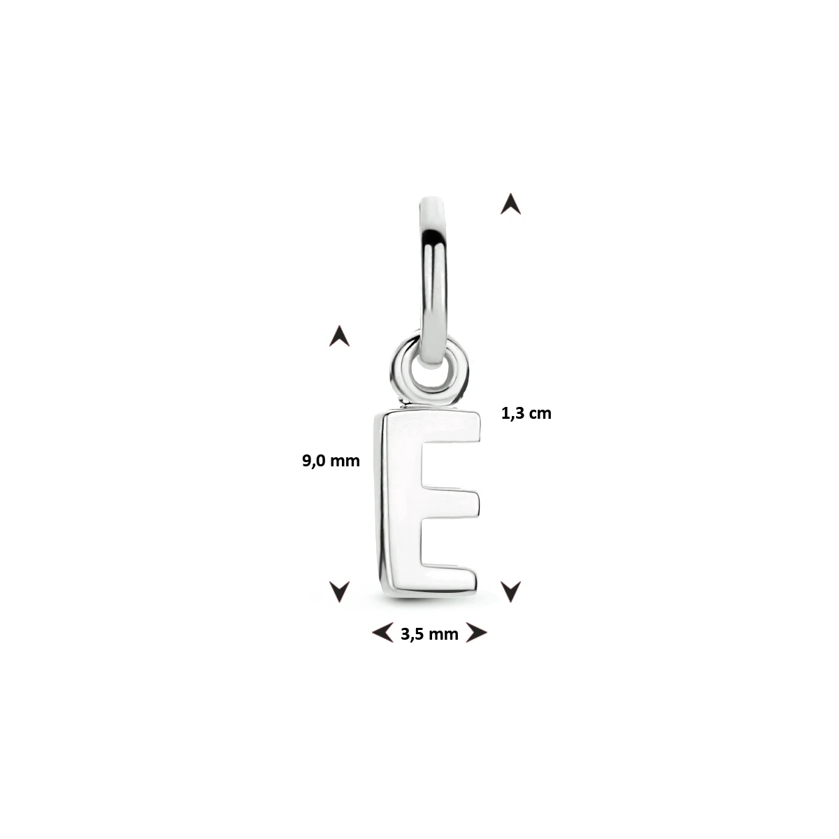hanger letter zilver gerhodineerd