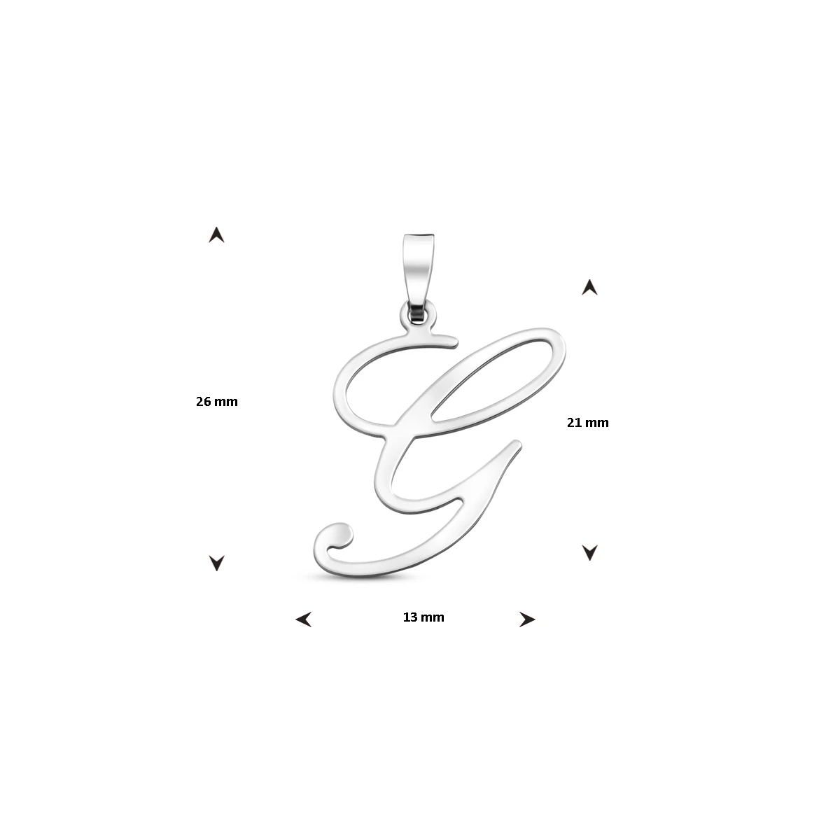 hanger letter zilver gerhodineerd