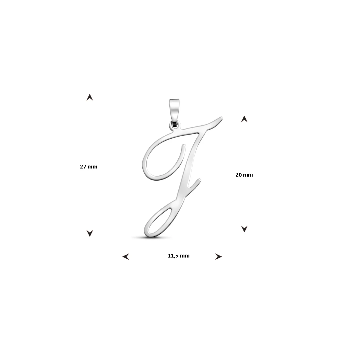 hanger letter zilver gerhodineerd