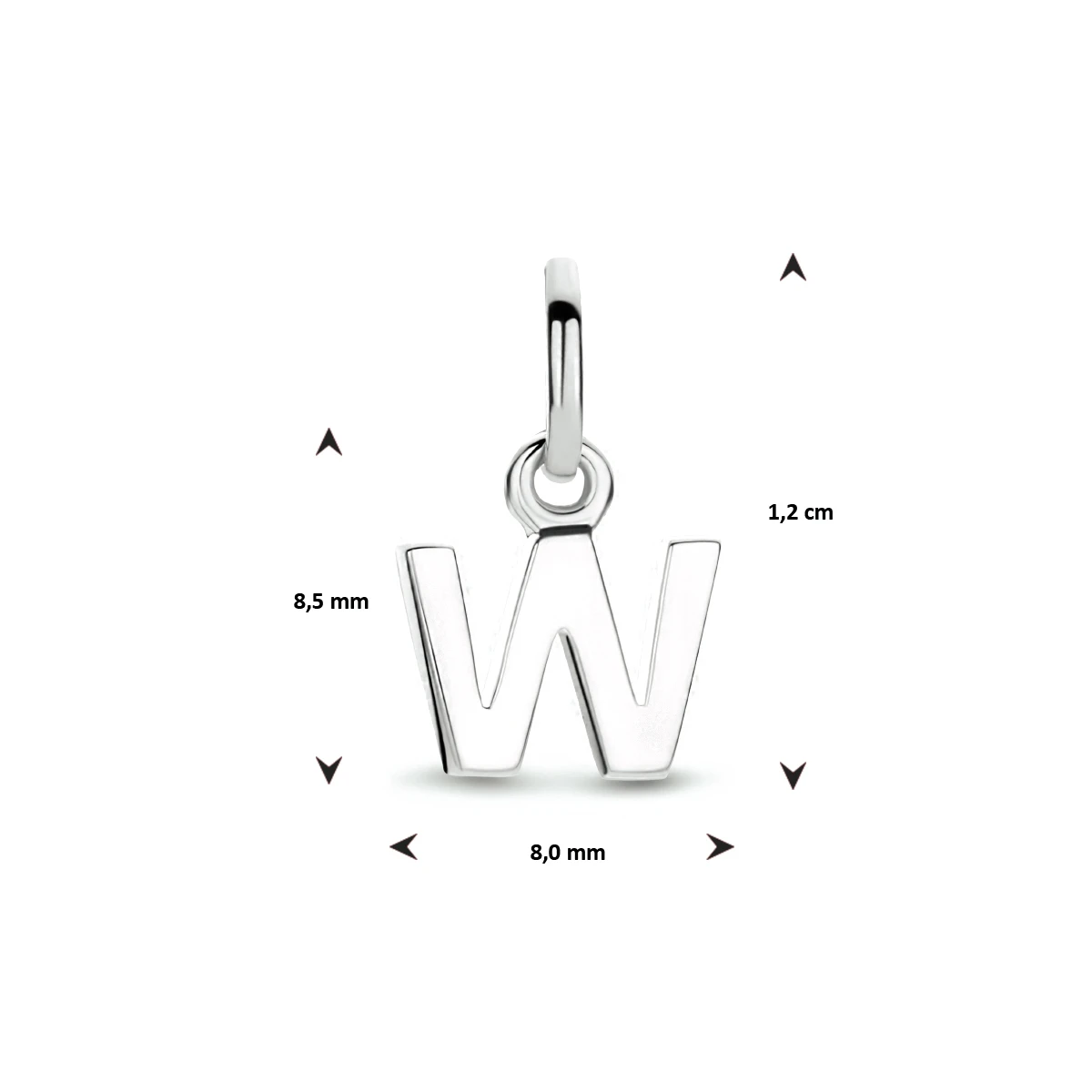 hanger letter zilver gerhodineerd