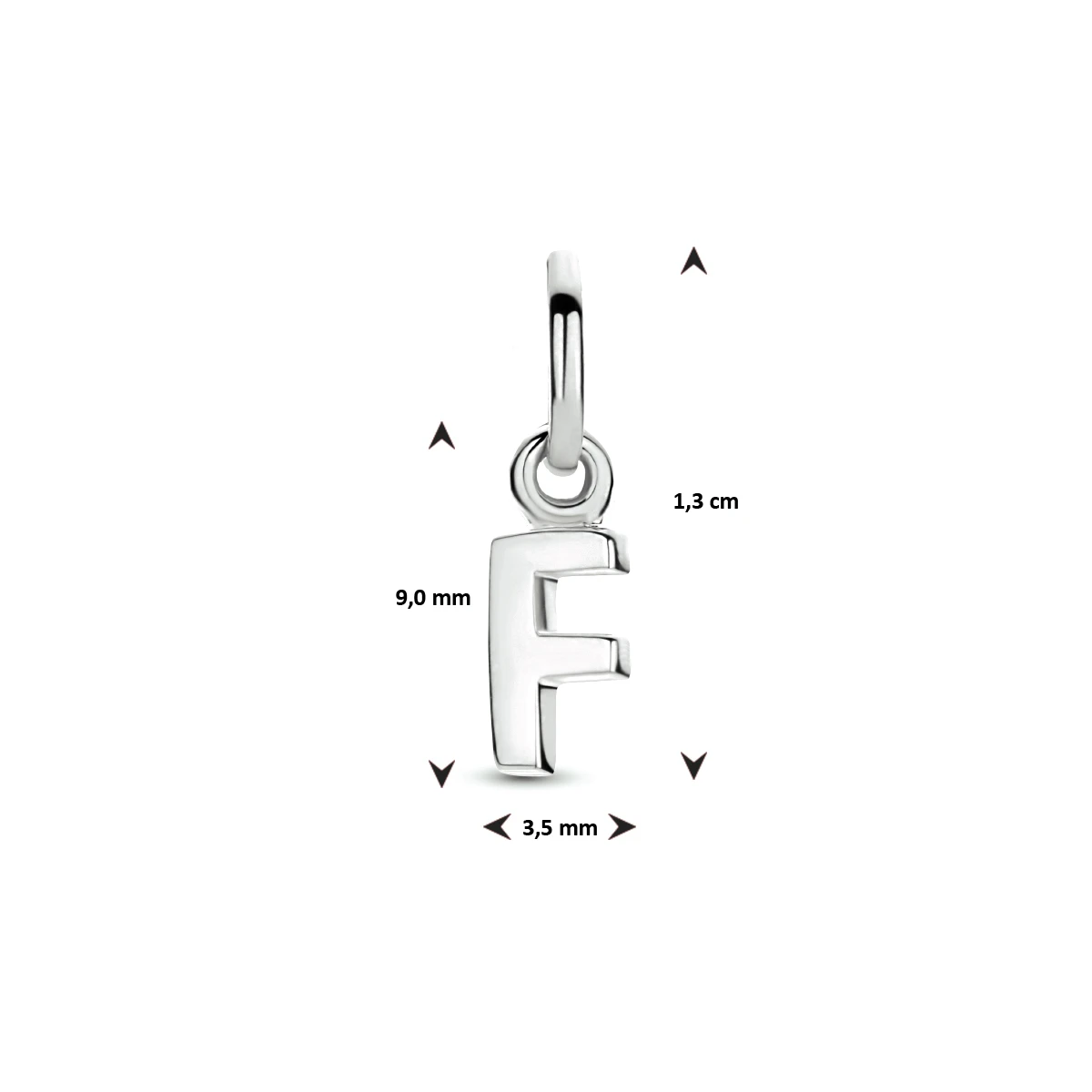 hanger letter zilver gerhodineerd