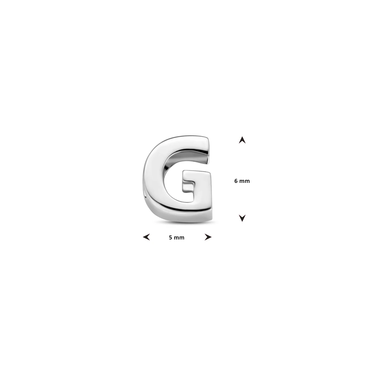 hanger letter zilver gerhodineerd
