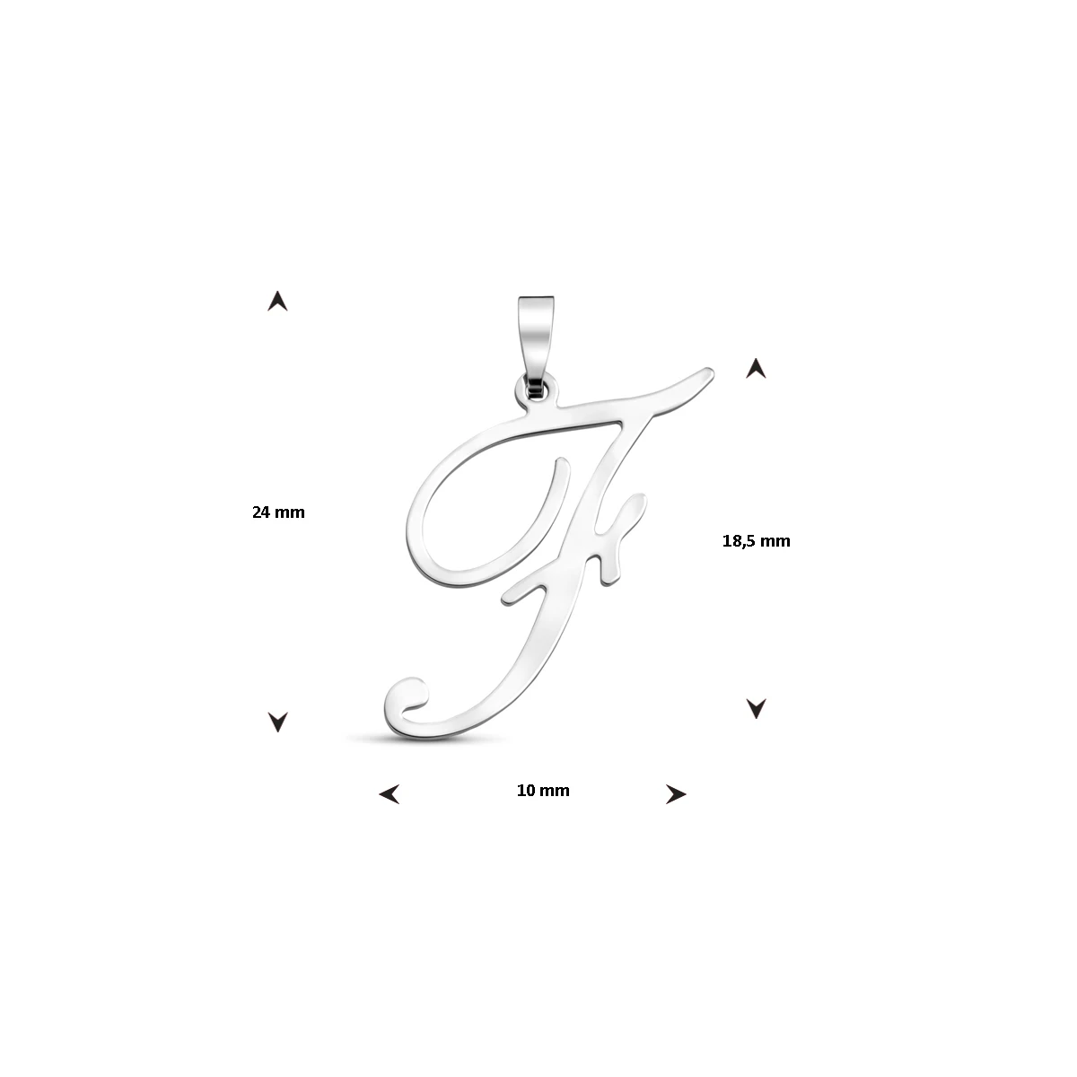 hanger letter zilver gerhodineerd