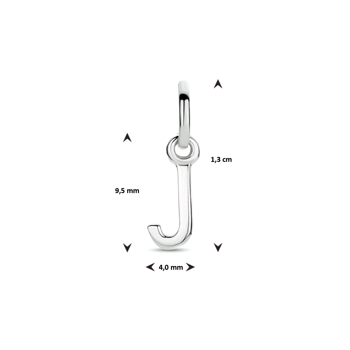 hanger letter zilver gerhodineerd