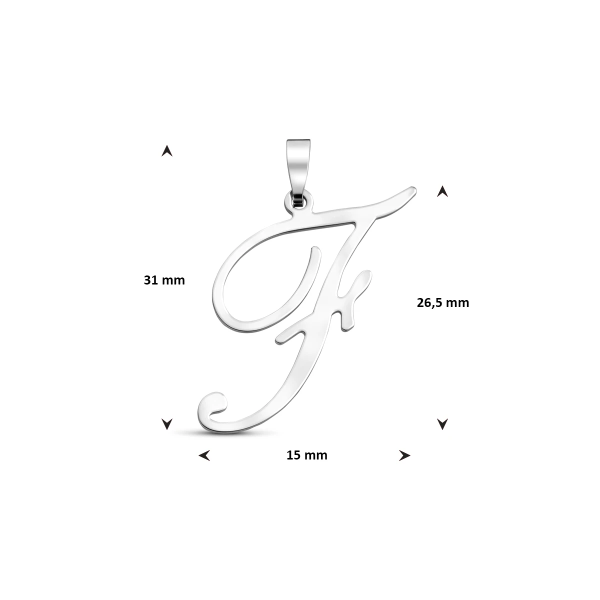 hanger letter zilver gerhodineerd