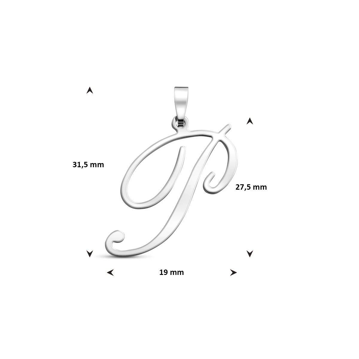 hanger letter zilver gerhodineerd