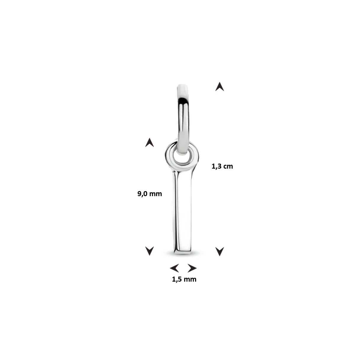 hanger letter zilver gerhodineerd
