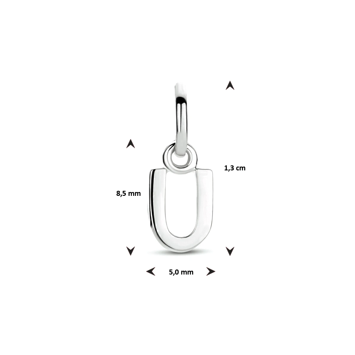 hanger letter zilver gerhodineerd