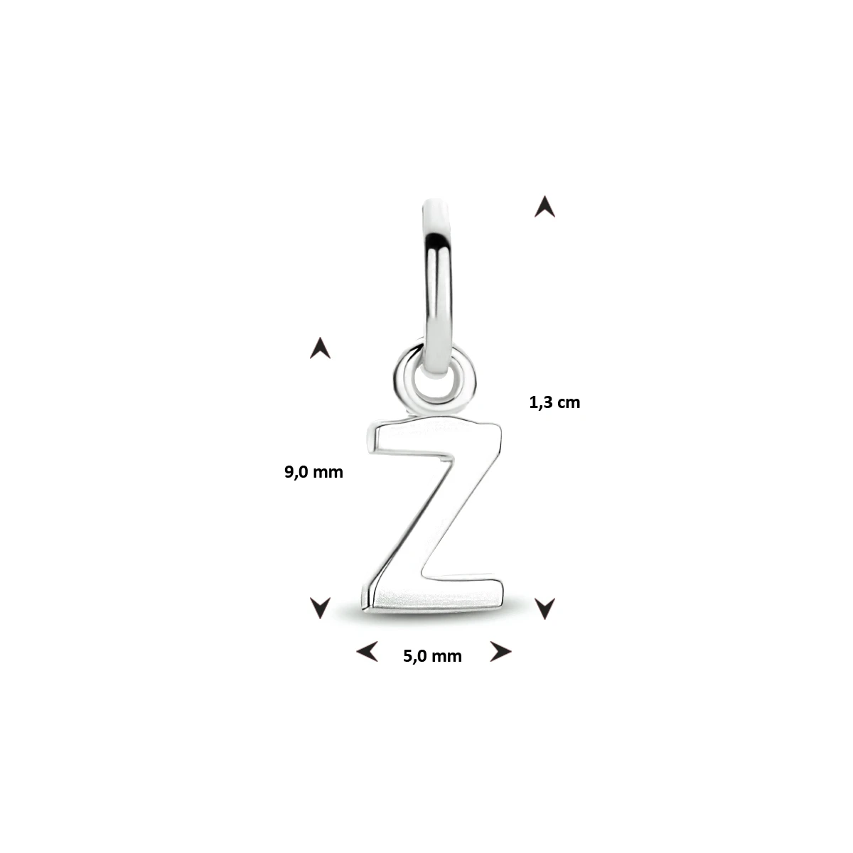 hanger letter zilver gerhodineerd