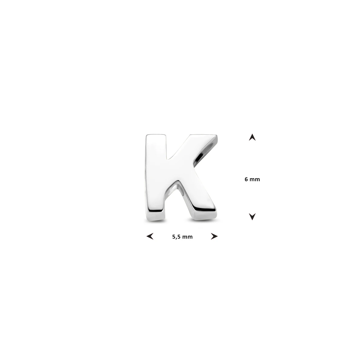 hanger letter zilver gerhodineerd