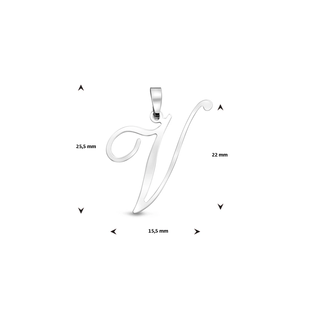 hanger letter zilver gerhodineerd