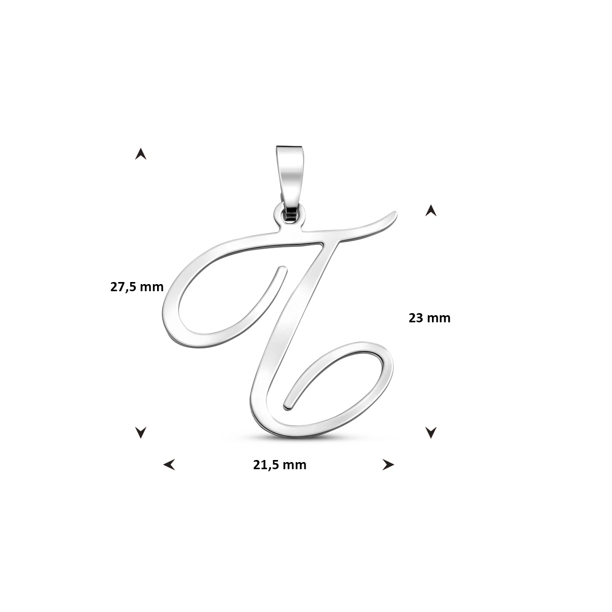hanger letter zilver gerhodineerd