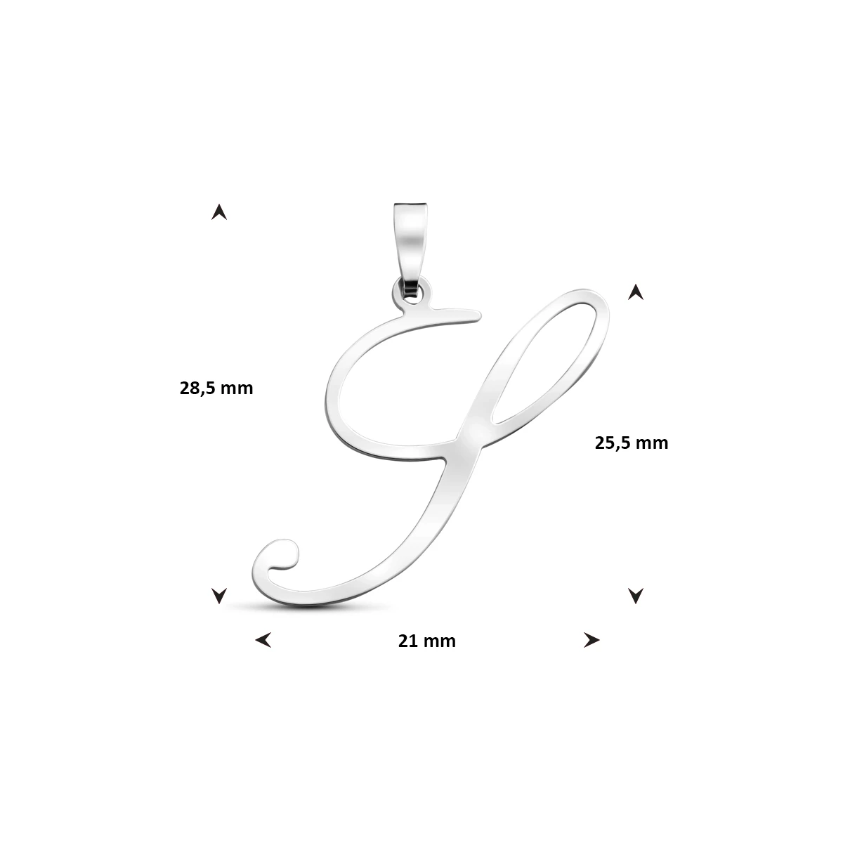 hanger letter zilver gerhodineerd