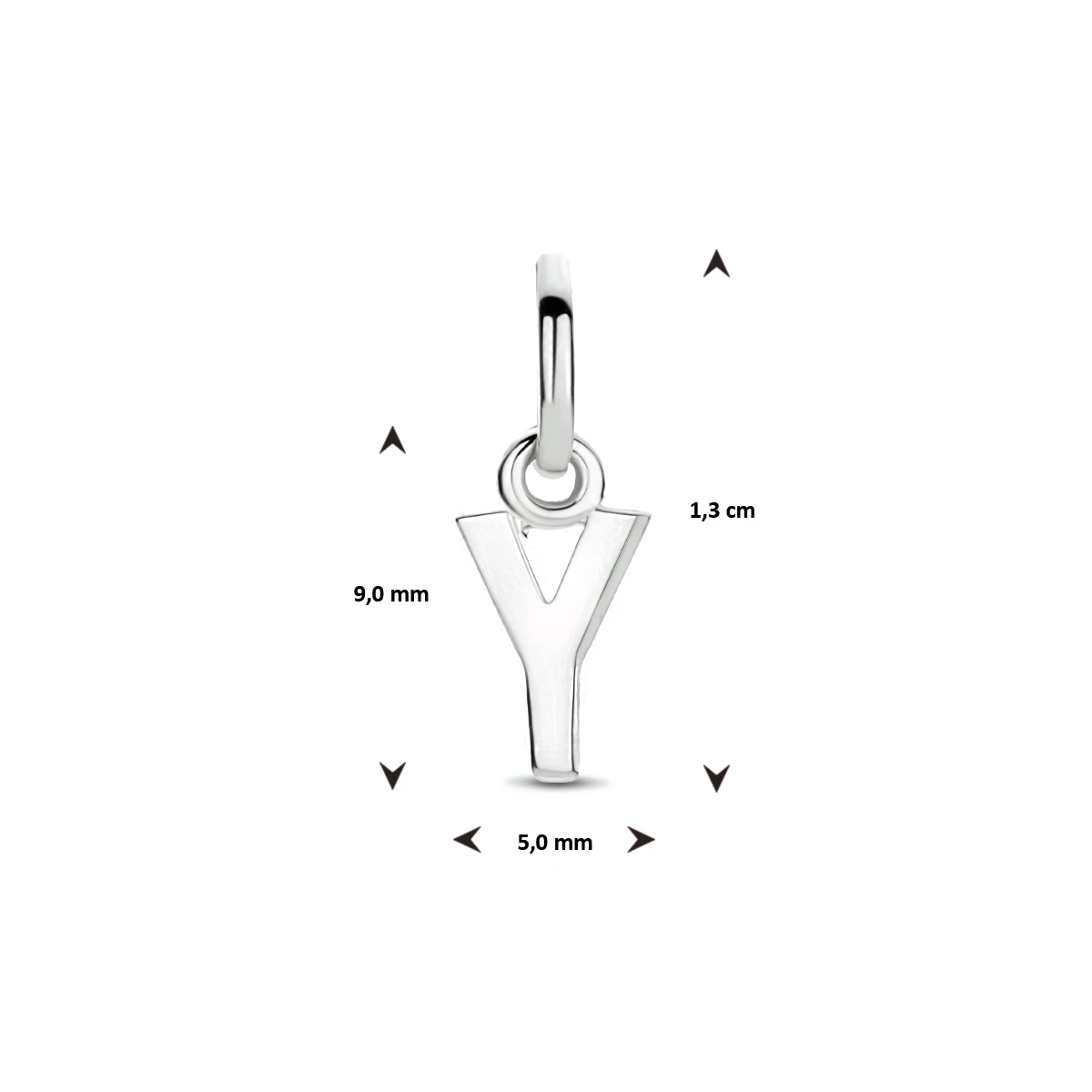 hanger letter zilver gerhodineerd