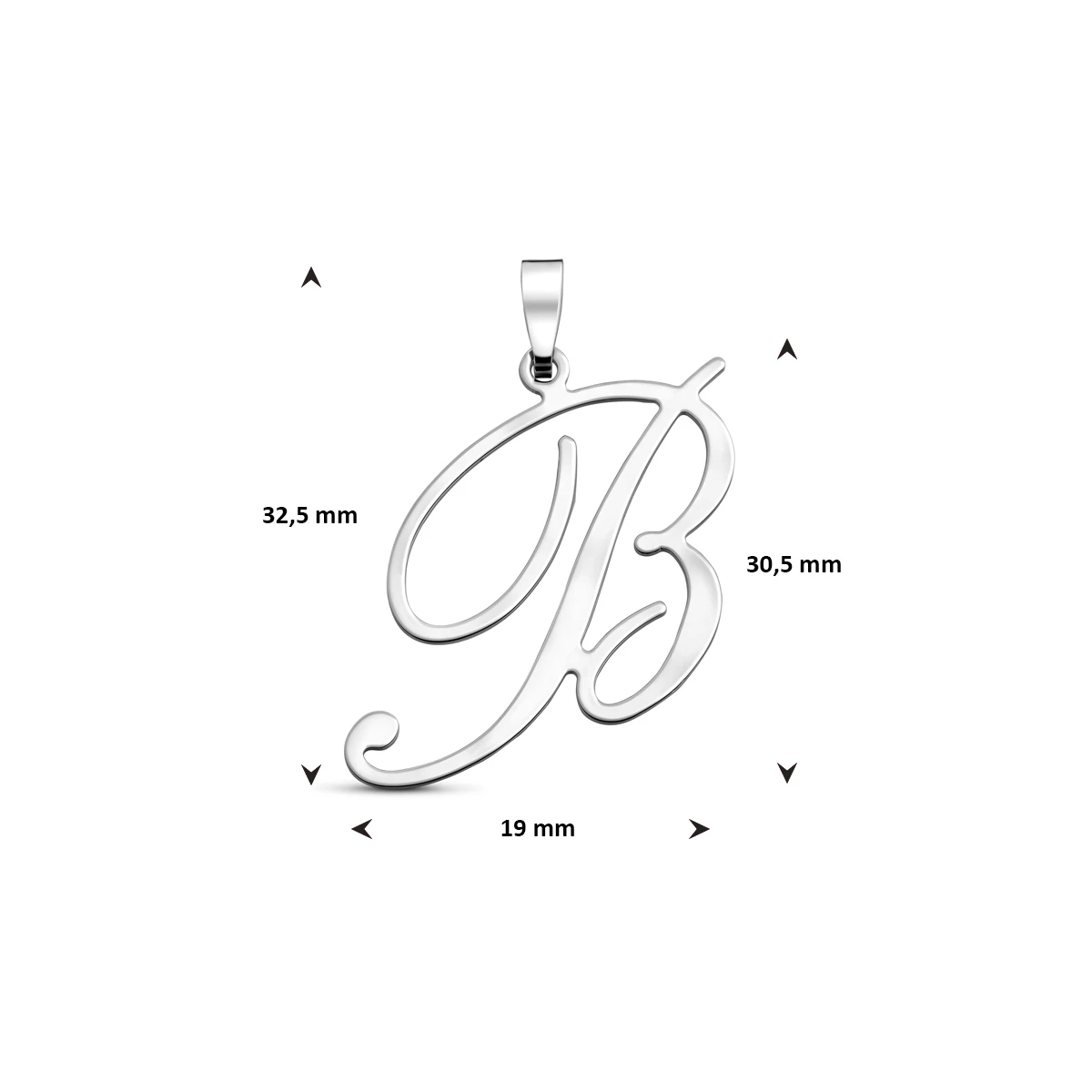 hanger letter zilver gerhodineerd