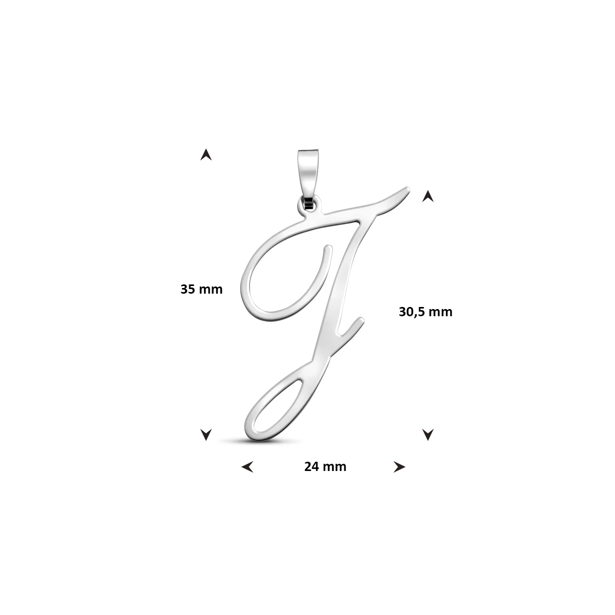 hanger letter zilver gerhodineerd