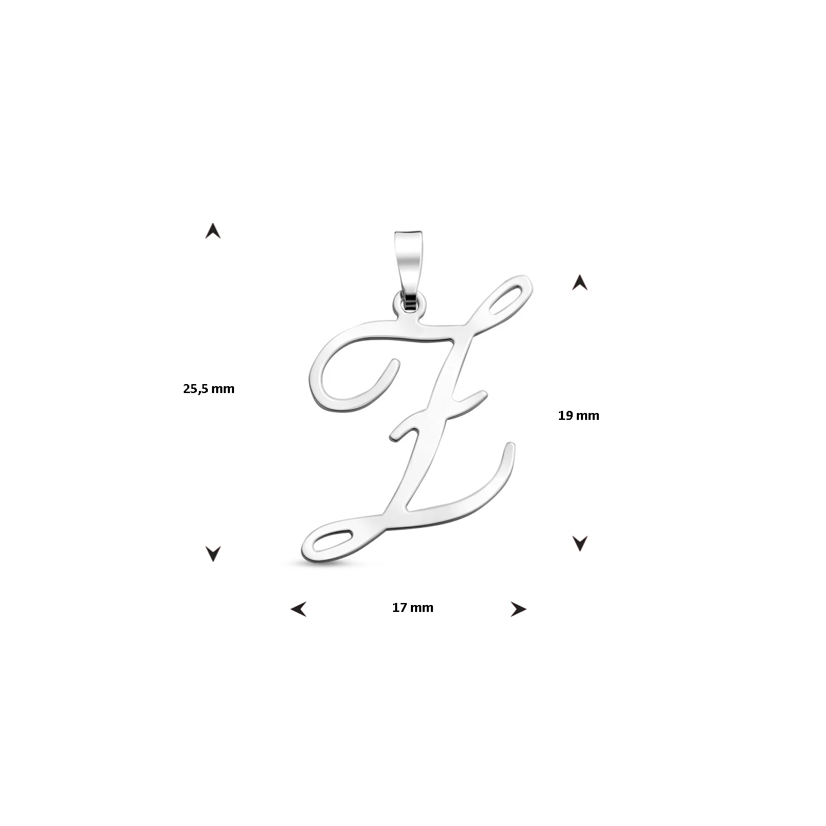 hanger letter zilver gerhodineerd