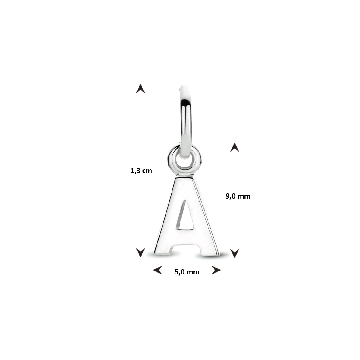 hanger letter zilver gerhodineerd