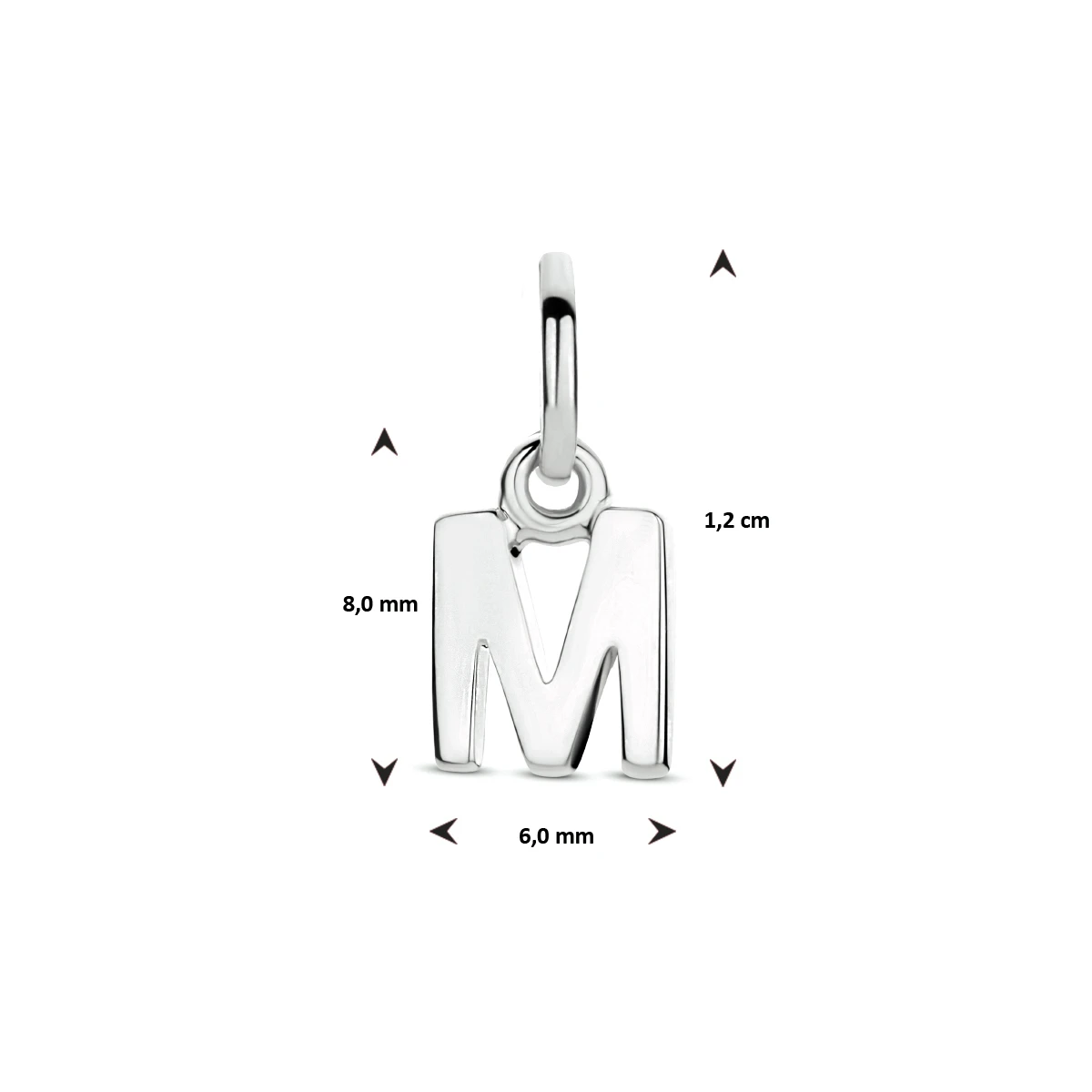 hanger letter zilver gerhodineerd