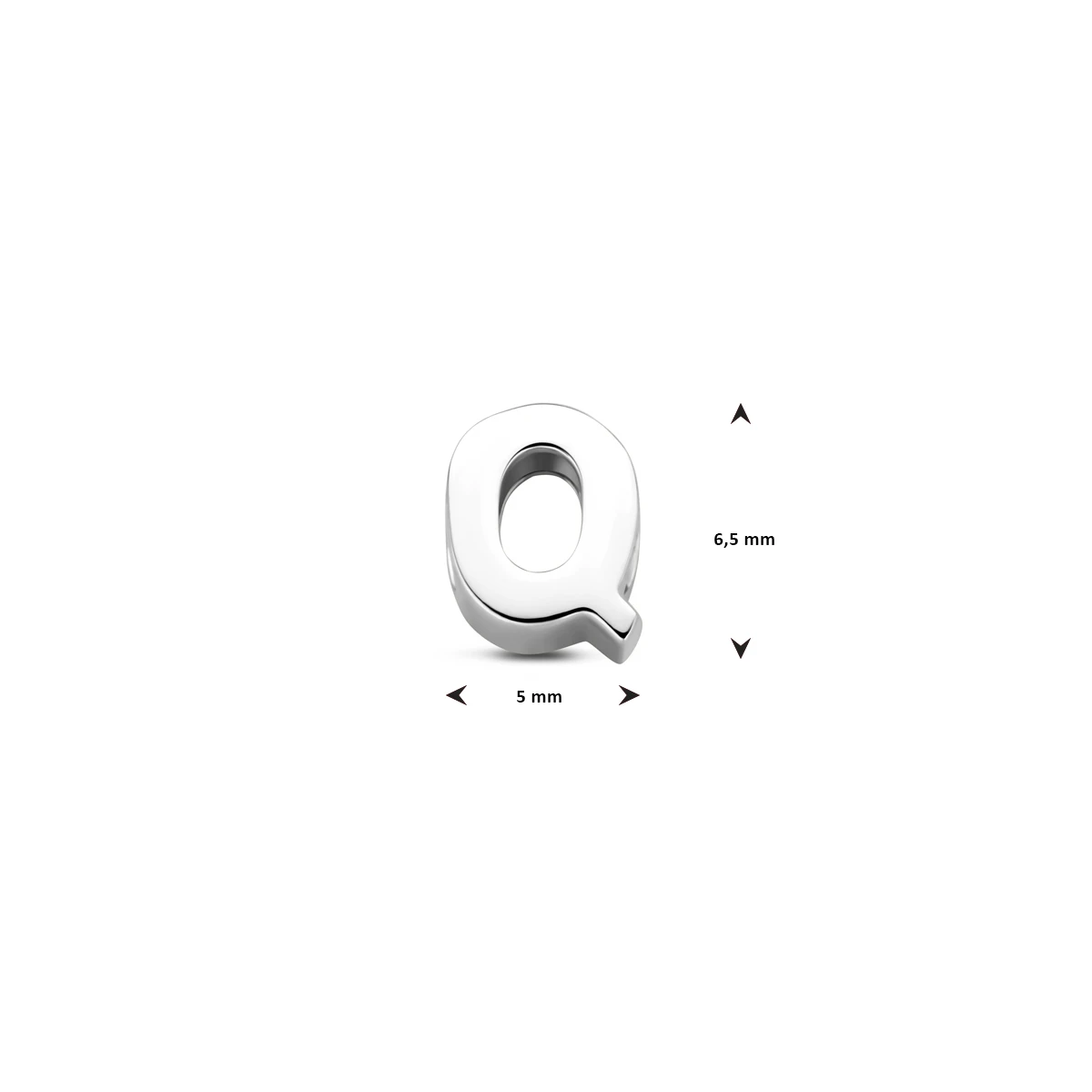 hanger letter zilver gerhodineerd