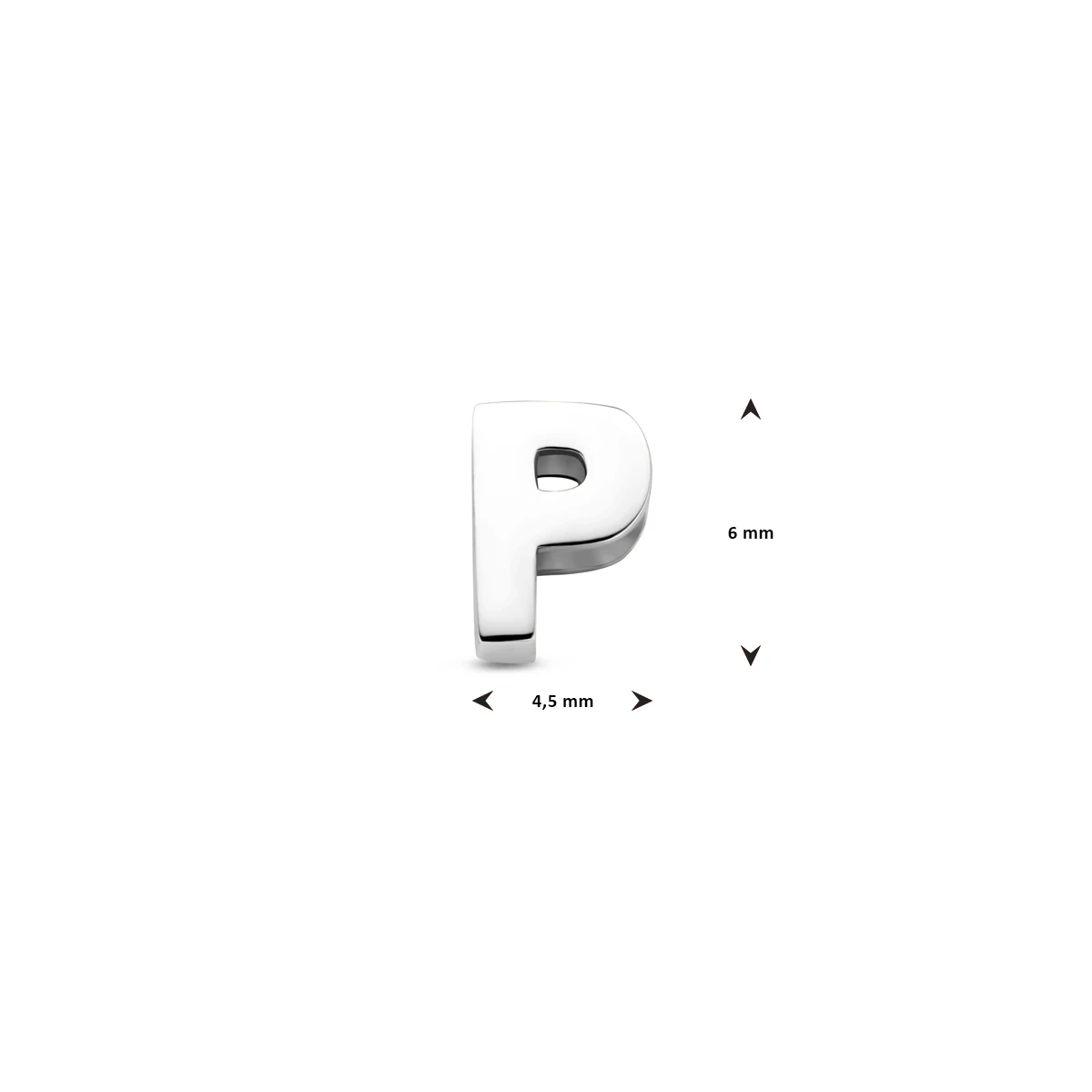 hanger letter zilver gerhodineerd
