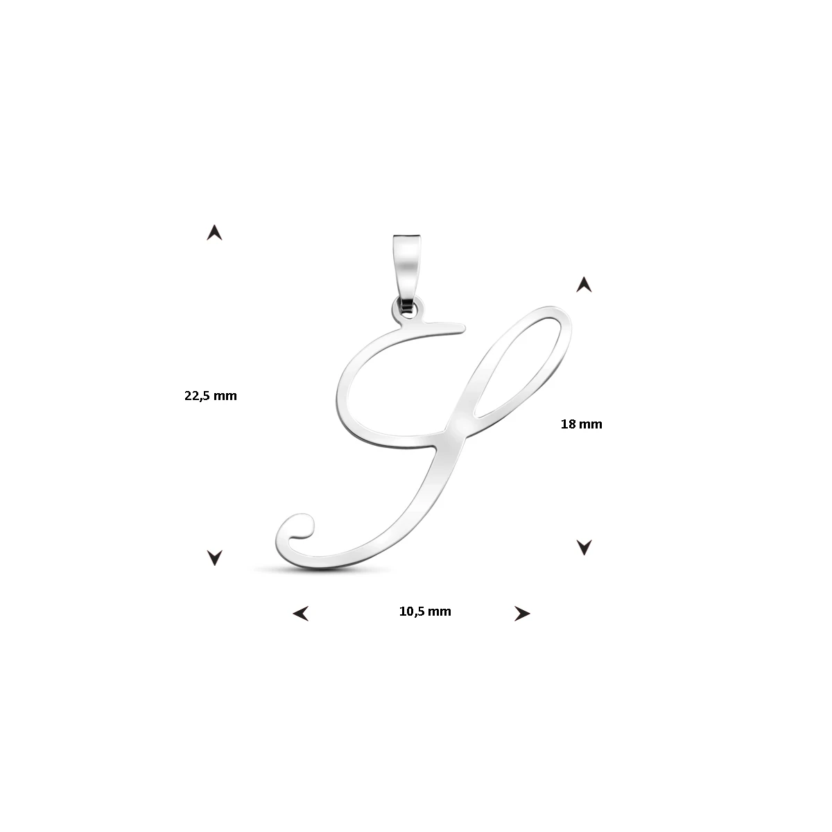 hanger letter zilver gerhodineerd