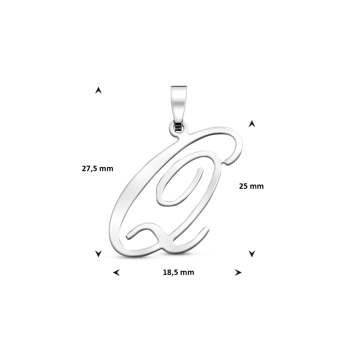 hanger letter zilver gerhodineerd