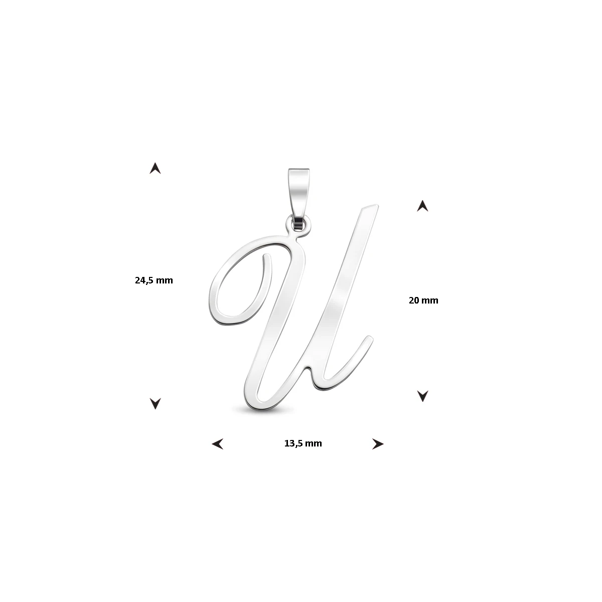 hanger letter zilver gerhodineerd