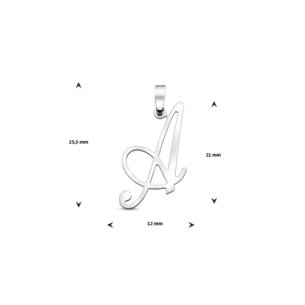 hanger letter zilver gerhodineerd
