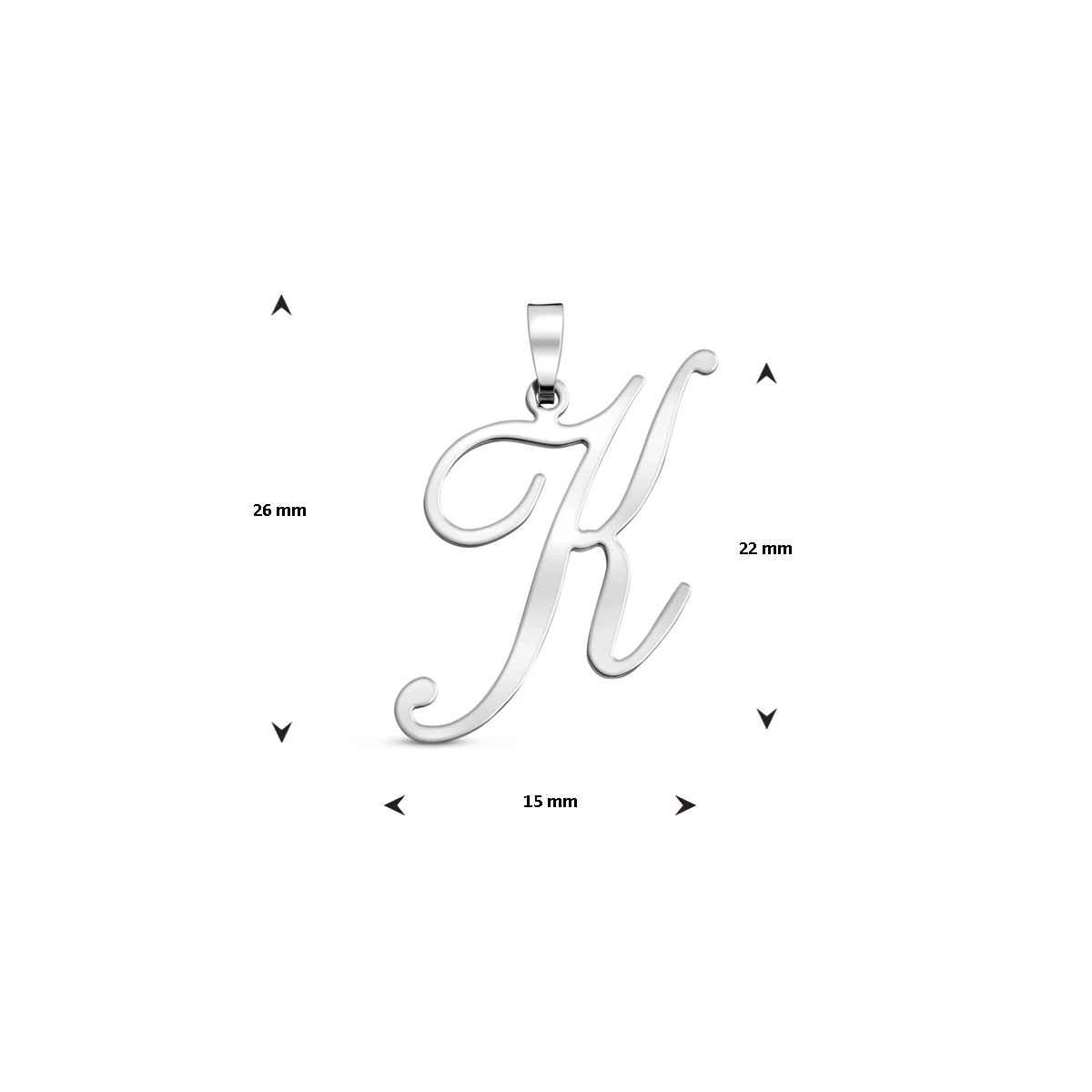hanger letter zilver gerhodineerd