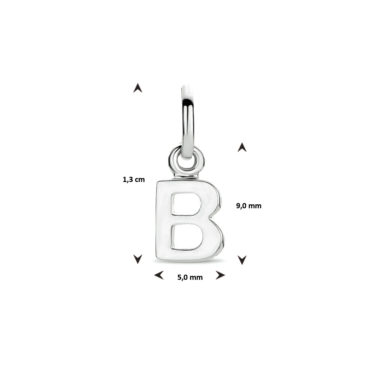 hanger letter zilver gerhodineerd