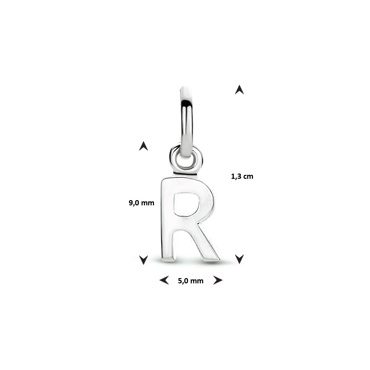 hanger letter zilver gerhodineerd