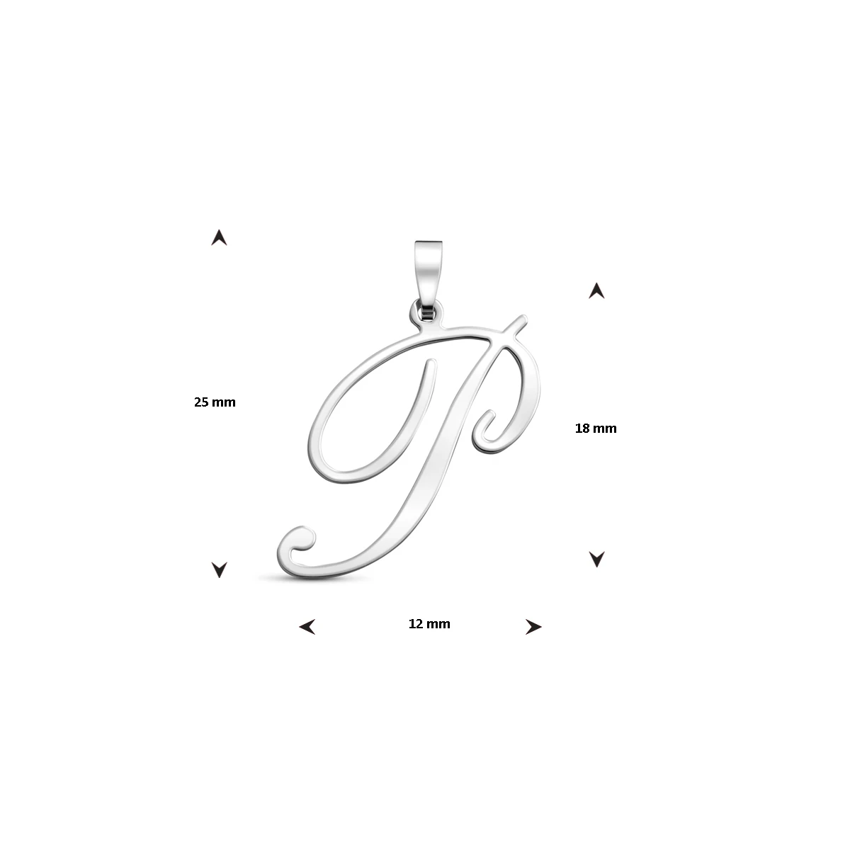 hanger letter zilver gerhodineerd