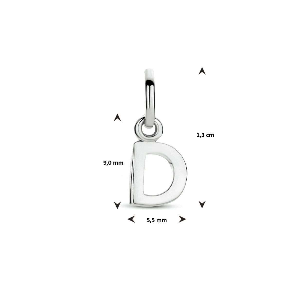hanger letter zilver gerhodineerd