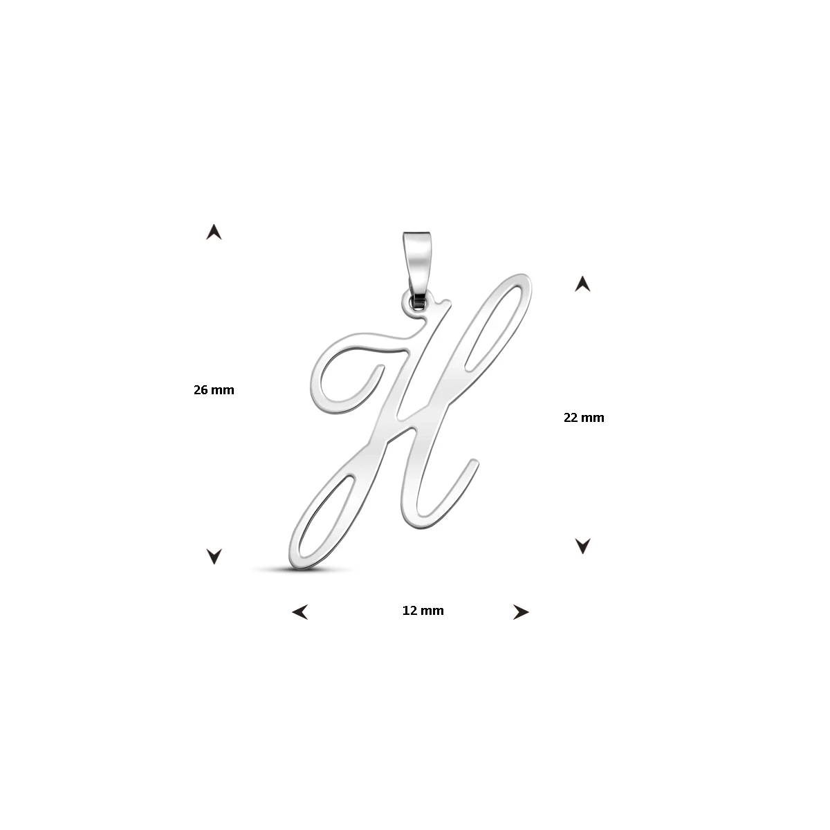 hanger letter zilver gerhodineerd