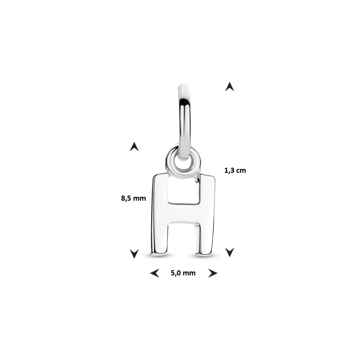 hanger letter zilver gerhodineerd