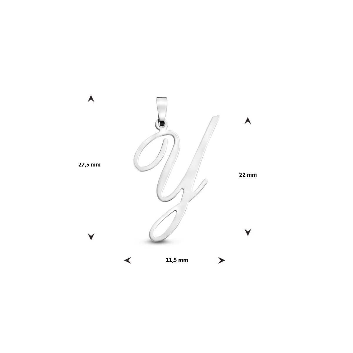 hanger letter zilver gerhodineerd